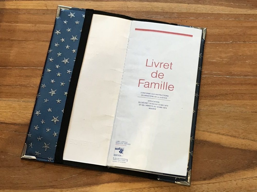 Renfort métal Simili Cuir Porte Documents Etui livret de Famille Bordeaux Fabrication française